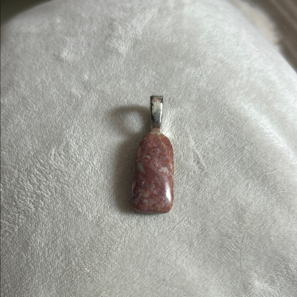 Elegant Silver and Dark Rose Pendant